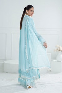 UAE -3 Piece Unstitched Schiffli Embroidered Lawn Suit with Embroidered Chiffon Dupatta PM-52038