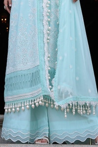 UAE -3 Piece Unstitched Schiffli Embroidered Lawn Suit with Embroidered Chiffon Dupatta PM-52038