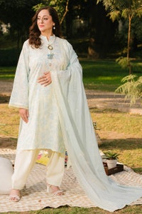 UAE -3 Piece Unstitched Printed Lawn Suit with Embroidered Denting Lawn Dupatta DN-52004