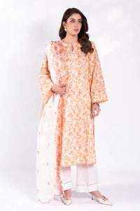 UAE -3 Piece Unstitched Printed Lawn Suit with Embroidered Denting Lawn Dupatta DN-52003