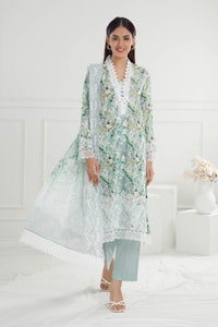 UAE -3 Piece Unstitched Embroidered Printed Lawn Suit with Embroidered Printed Chiffon Dupatta PR-52007