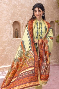 UAE -3PC Embroidered Khaddar Unstitched Suit with Digital Printed Pashmina Shawl AP-32037