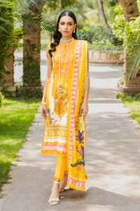 UAE -3PC Embroidered Cambric Unstitched Suit with Digital Printed Lawn Dupatta CBE-32011