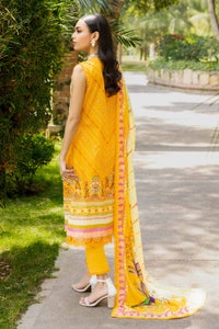 UAE -3PC Embroidered Cambric Unstitched Suit with Digital Printed Lawn Dupatta CBE-32011