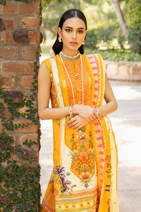 UAE -3PC Embroidered Cambric Unstitched Suit with Digital Printed Lawn Dupatta CBE-32011