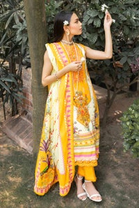 UAE -3PC Embroidered Cambric Unstitched Suit with Digital Printed Lawn Dupatta CBE-32011