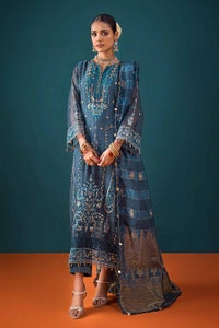 UAE -3PC Embroidered Unstitched Net Shirt with Embroidered Zari Jacquard Dupatta and Inner PRW-32033