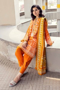 UAE -3PC Embroidered Cambric Unstitched Suit with Printed Lawn Dupatta CBE-32009