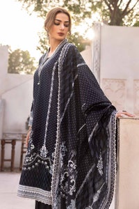 UAE -3PC Unstitched Embroidered Lawn Suit with Organza Neckline B-32024