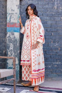 UAE -3PC Unstitched Jacquard Printed Suit with Denting Lawn Dupatta MJ-42043