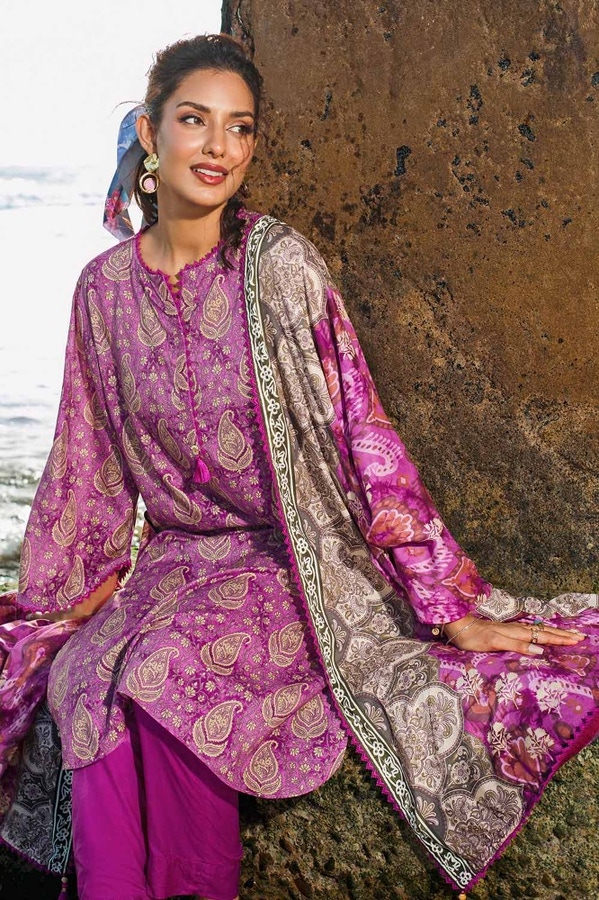 UAE -3PC Printed Linen Unstitched Suit LT-32021 A