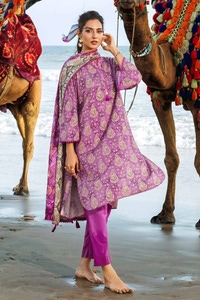 UAE -3PC Printed Linen Unstitched Suit LT-32021 A