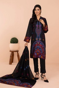 UAE -3PC Linen Karandi Jacquard Unstitched Suit WNS-22058 A