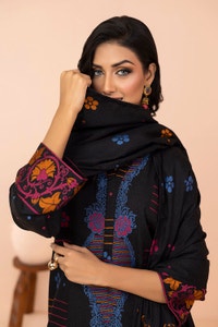 UAE -3PC Linen Karandi Jacquard Unstitched Suit WNS-22058 A