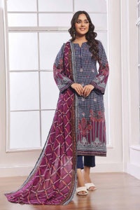 UAE -3 Piece Unstitched Printed Lawn Suit CLP-42011