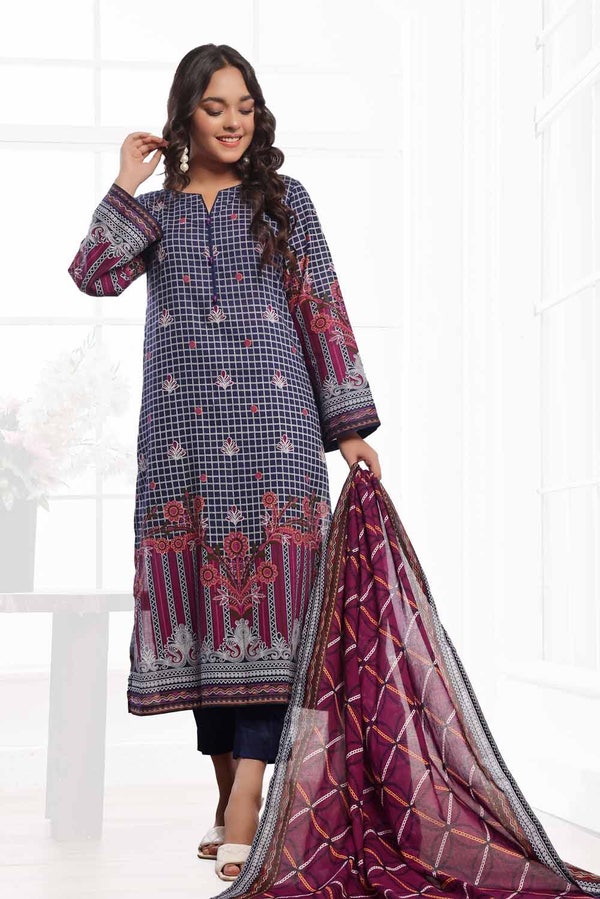 UAE -3 Piece Unstitched Printed Lawn Suit CLP-42011