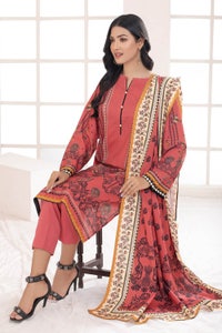UAE -3PC Slub Linen Unstitched Digital Printed Suit WNS-22047 A