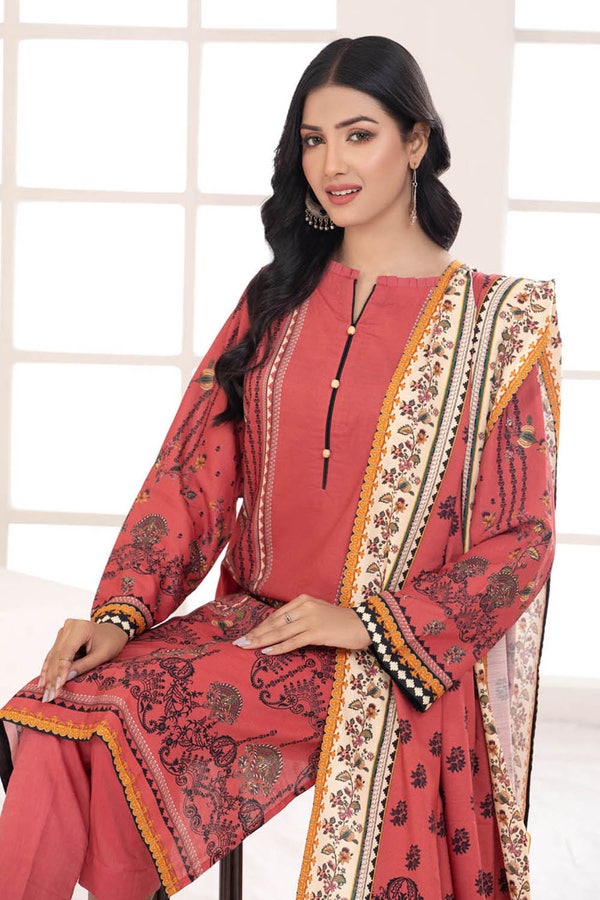 UAE -3PC Slub Linen Unstitched Digital Printed Suit WNS-22047 A