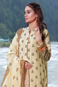 UAE -3PC Printed Karandi Unstitched Suit AY-32028