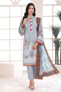 UAE -3PC Slub Linen Unstitched Digital Printed Suit WNS-22047 B
