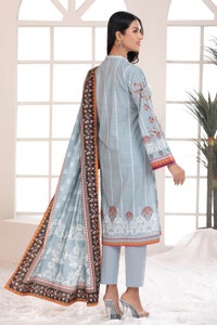 UAE -3PC Slub Linen Unstitched Digital Printed Suit WNS-22047 B