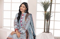 UAE -3PC Slub Linen Unstitched Digital Printed Suit WNS-22047 B