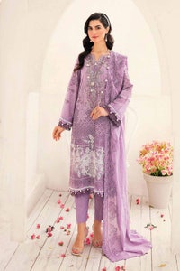 UAE -3PC Embroidered Lawn Unstitched Printed Suit With Embroidered Denting Lawn Dupatta DN-32029