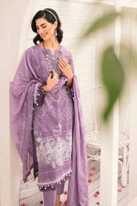 UAE -3PC Embroidered Lawn Unstitched Printed Suit With Embroidered Denting Lawn Dupatta DN-32029