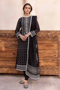 UAE -3PC Unstitched Embroidered Lawn Suit B-32033