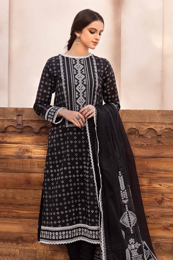 UAE -3PC Unstitched Embroidered Lawn Suit B-32033