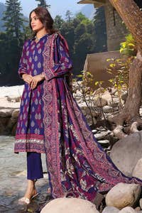 UAE -3PC Khaddar Printed Unstitched Suit K-32013 A