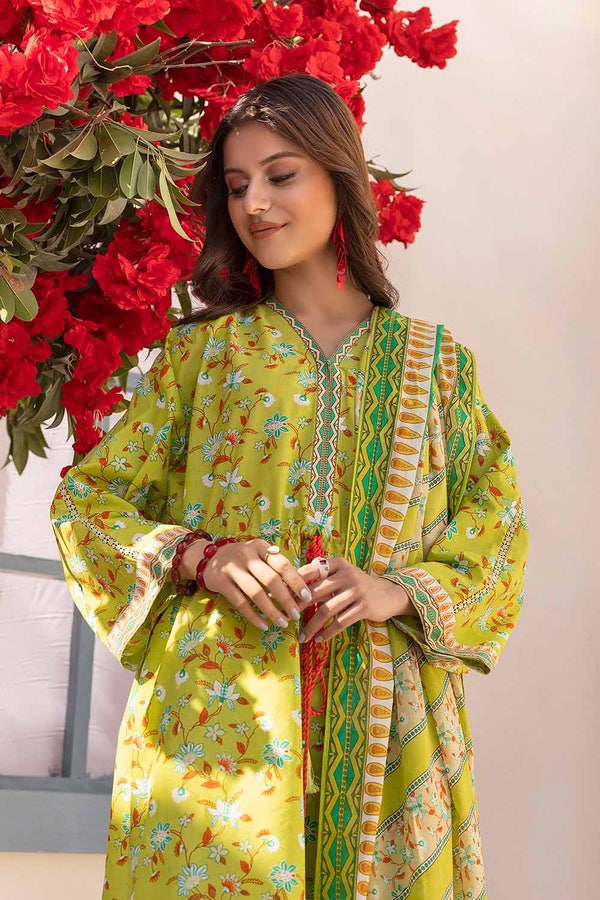 UAE -3PC Printed Lawn Unstitched Suit CL-32363 A