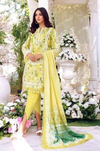 UAE -3PC Lawn Unstitched Digital Lacquer Printed Suit CL-32377