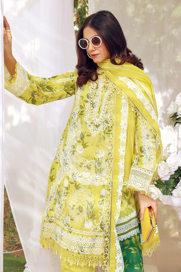 UAE -3PC Lawn Unstitched Digital Lacquer Printed Suit CL-32377