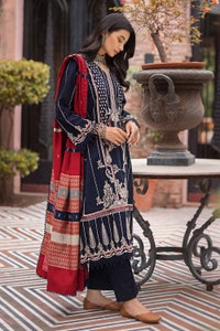 UAE -3PC Embroidered Khaddar Unstitched Suit with Jacquard Dupatta MJ-32059
