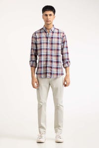 UAE -Fawn Navy Checkered Casual Shirt CS-YD22-039