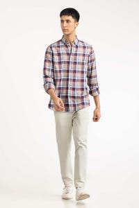 UAE -Fawn Navy Checkered Casual Shirt CS-YD22-039