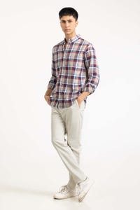 UAE -Fawn Navy Checkered Casual Shirt CS-YD22-039