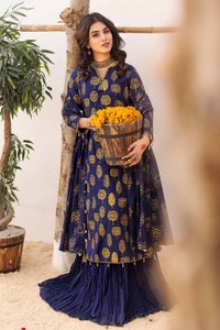 UAE -3PC Lawn Glitter Printed Unstitched Suit with Gota Lace CL-32416
