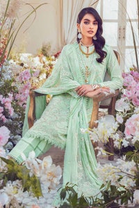 UAE -3PC Embroidered Swiss Voile Unstitched Suit With Embroidered Chiffon Dupatta LSV-32015