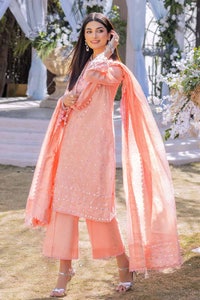 UAE -3PC Embroidered Lawn Unstitched Suit with Zari Dupatta CK-32006