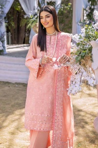 UAE -3PC Embroidered Lawn Unstitched Suit with Zari Dupatta CK-32006