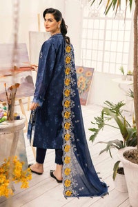 UAE -3PC Embroidered Lawn Unstitched Lacquer Printed Suit With Embroidered Denting Lawn Dupatta DN-32038