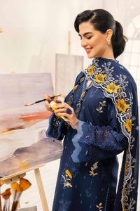 UAE -3PC Embroidered Lawn Unstitched Lacquer Printed Suit With Embroidered Denting Lawn Dupatta DN-32038