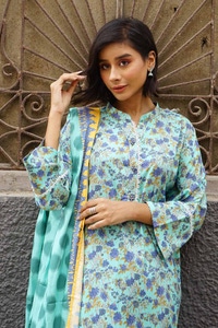 UAE -3PC Printed Dobby Linen Unstitched Suit LT-32022 B