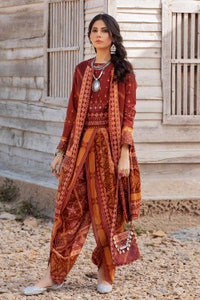 UAE -3PC Lawn Unstitched Suit With Denting Lawn Dupatta DN-32071 B