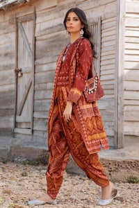 UAE -3PC Lawn Unstitched Suit With Denting Lawn Dupatta DN-32071 B