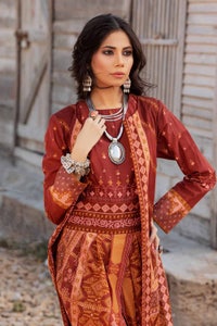 UAE -3PC Lawn Unstitched Suit With Denting Lawn Dupatta DN-32071 B