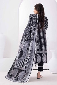 UAE -3PC Unstitched Embroidered Lawn Suit with Jacquard Dupatta MJ-32061