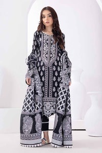 UAE -3PC Unstitched Embroidered Lawn Suit with Jacquard Dupatta MJ-32061